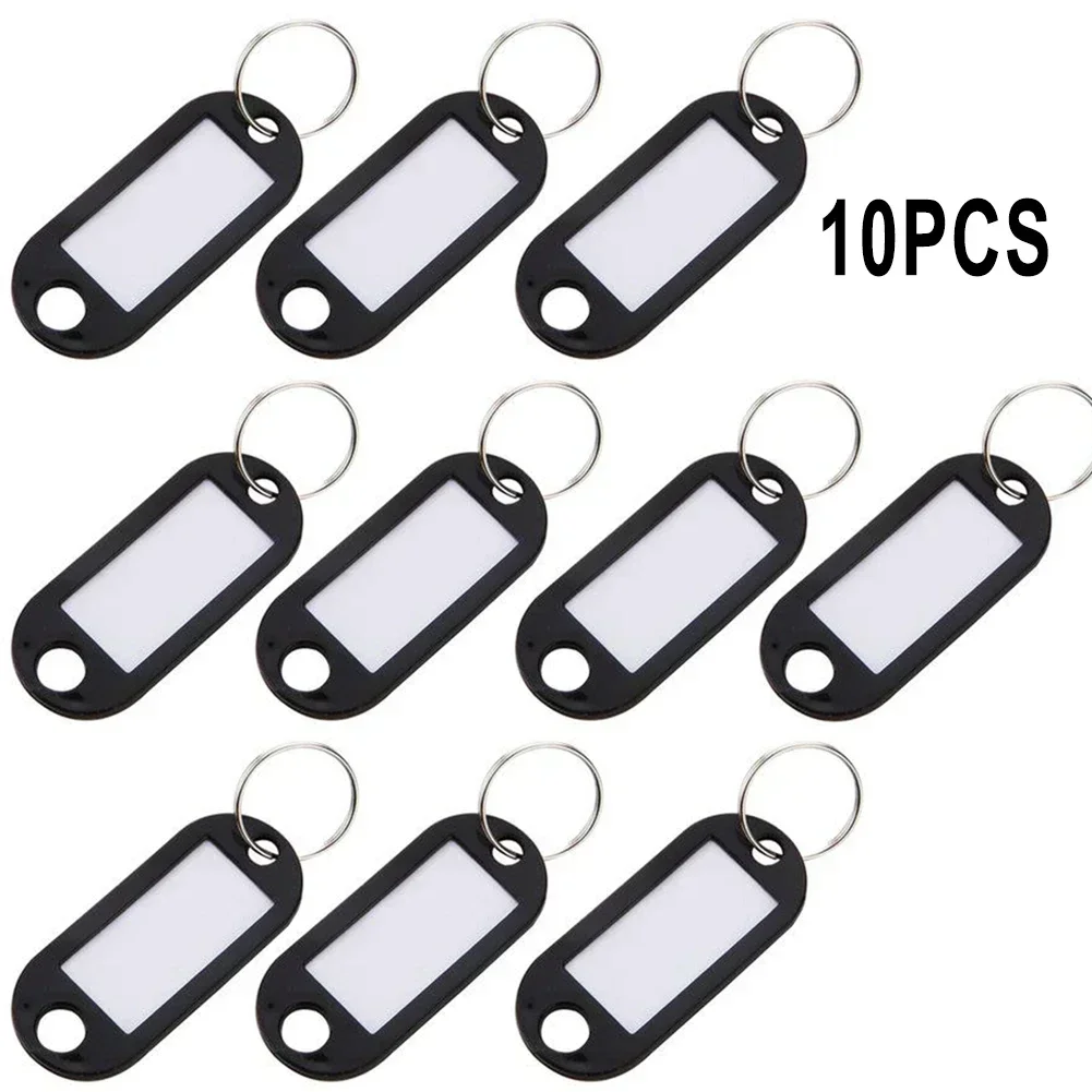 Customizable Keychain ID Tags with Writable Plates and Split Ring