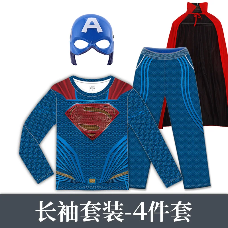 thumbnail image 1 of Camiseta de cosplay de Marvel Steve Rogers, cuello redondo, estilo primavera y otoño, pantalones de manga larga, disfraz de Halloween para niños, Capitán América, 1 of 5