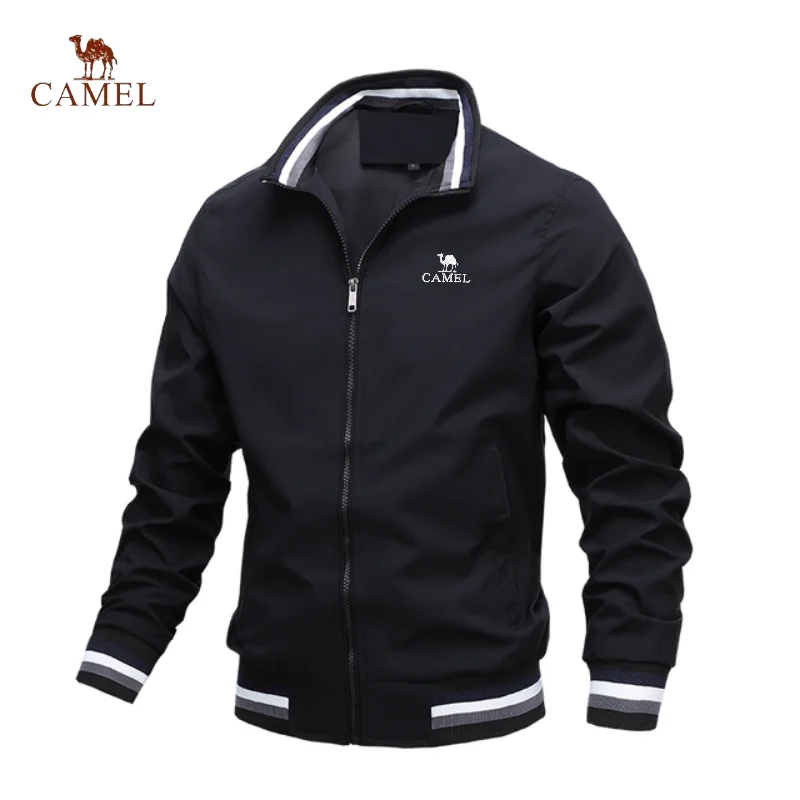 Embroidered CAMEL men's zippered jacket, seasonal high-quality business, leisure, outdoor sports jacket, assault jacket inkbird wifi outdoor smart sprinkler controller programmable 8 zones automatic irrigation system seasonal adjust and rain bypass