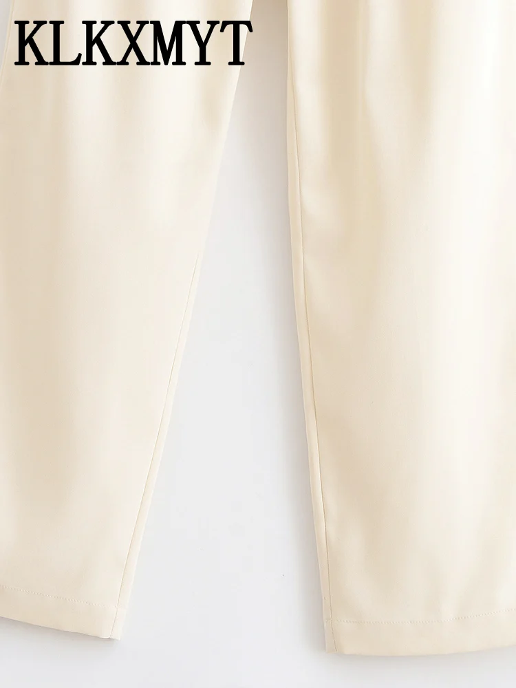 High Waist Straight Trousers Women's Casual Pants Spring Autumn 2026 Female Fashion Zipper Pants Elegant Office Ladies Pants