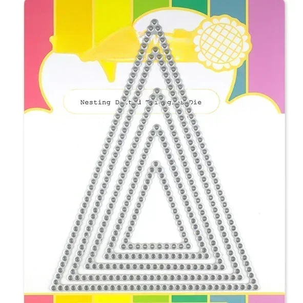 2023 Ottobre New Nesting Triangoli Punteggiati Fustelle In Metallo Scrapbooking Per Biglietti Di Auguri Artigianali Che Non Fanno Timbri Trasparenti