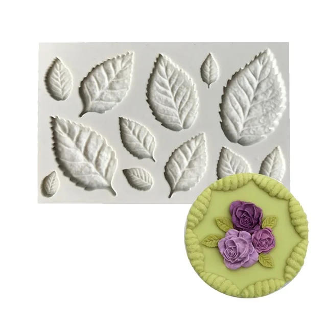 1Pc, Rose Leaf Shape Chocolate Mold, 3D Silicone Mold, Leaf Shape Candy Mold, Fondant Mold, Gum Paste Mold, for DIY Cake Decorat 6