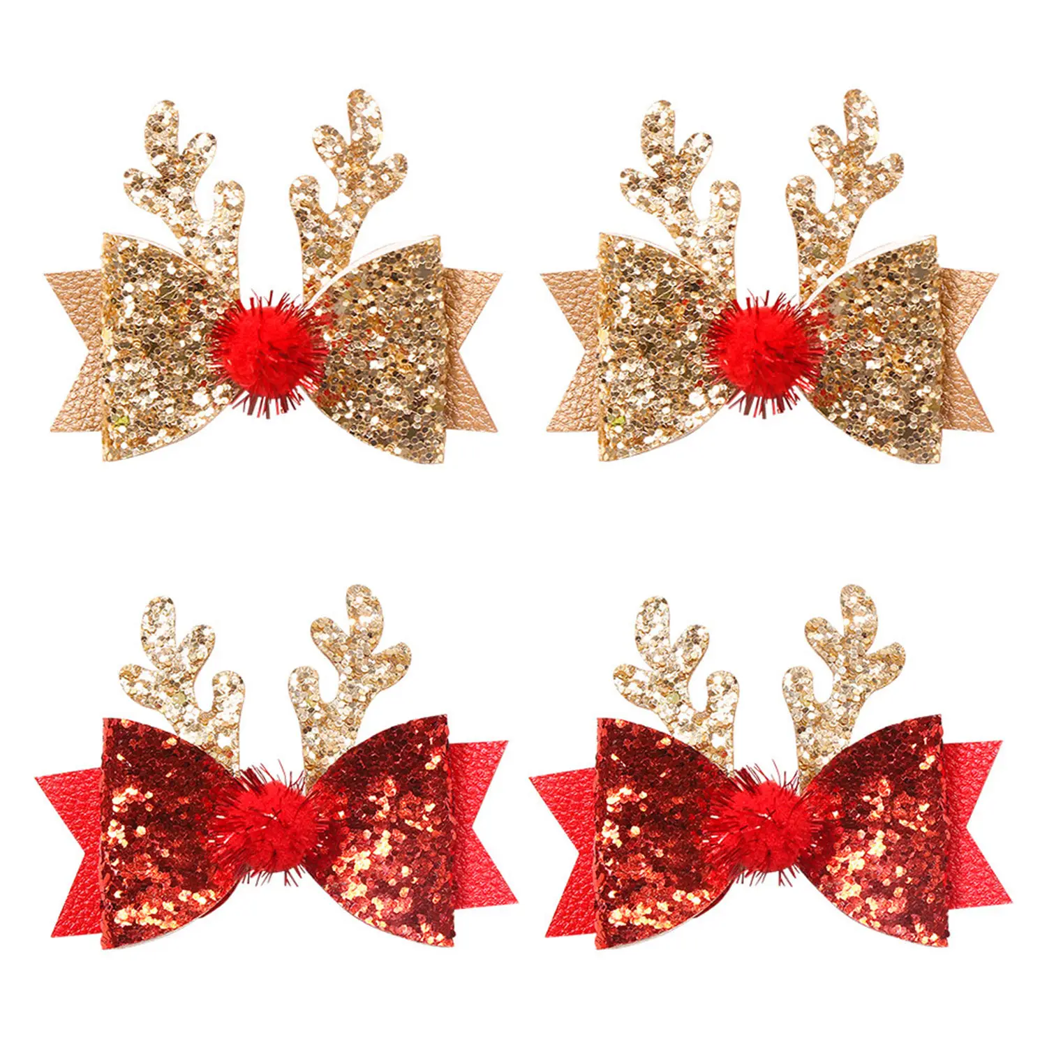 1/2 stücke Glänzende BB Haar Clips Haarnadel Frauen Mädchen Nette Doppel Layered Fliege Barrettes Zubehör Weihnachten Hairgrip Kopfschmuck