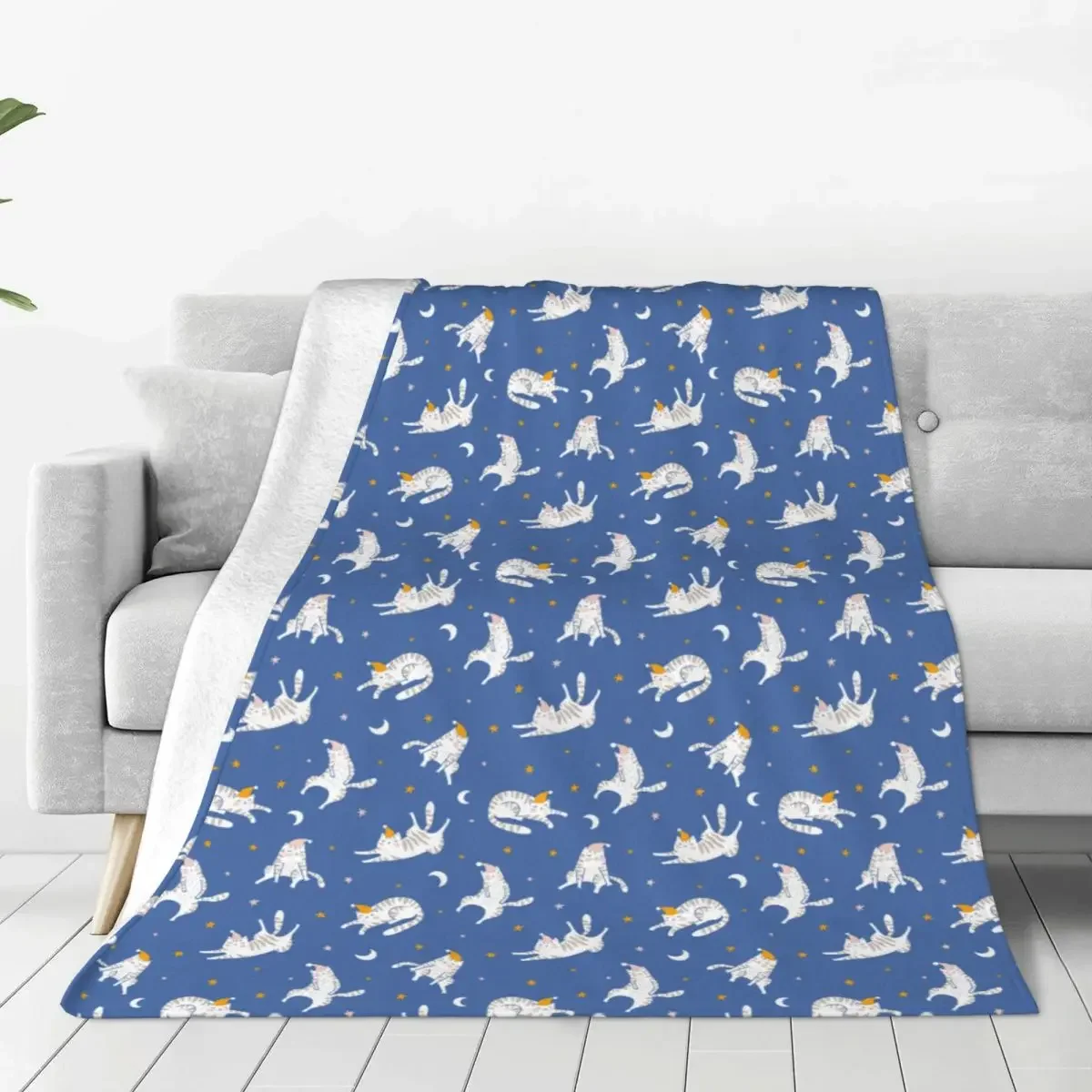

Cartoon Cute Cat Animal Blankets Flannel Printed Multi-function Ultra-Soft Throw Blanket for Sofa Couch Rug Piece