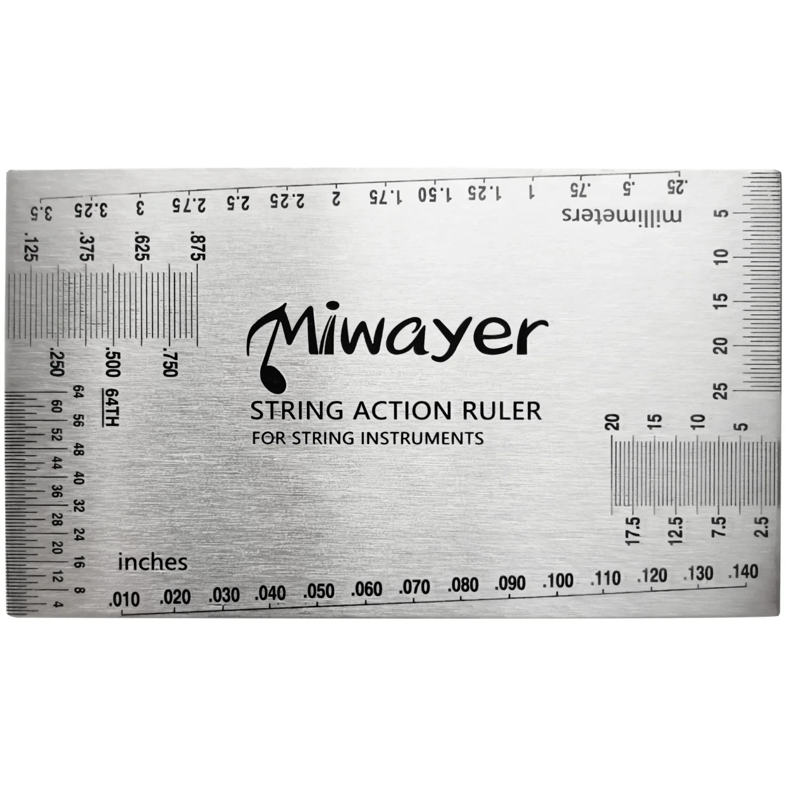 Miwayer String Action Lineal Gauge Gitarrenreparaturwerkzeug für Gitarrenbauer, passend für Gitarre, Ukulele, Bass, Banjo, Mandoline