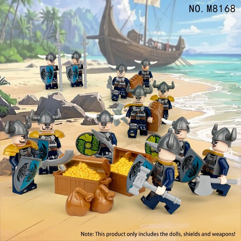 Viking doll M8168 children assemble small particles of building blocks, toys, weapons accessories, birthday gifts for soldiers.