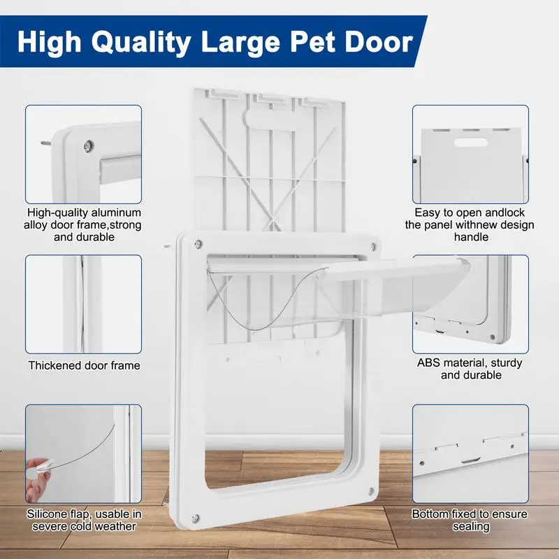 Porta Per Animali Domestici A Parete In ABS – Sportello Per Cani E Gatti Di Taglia Media, Chiusura Magnetica Con Serratura Scorrevole