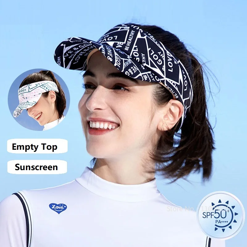 

Women Golf Caps No Top Hats Sun Protection Shade Breathable Hats Casual Moisture Wicking Sun Cap Laides Letter Print Headcover