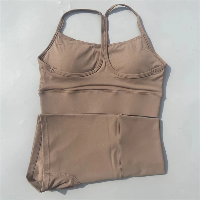 Solid Color gym bike Yoga Set short Legging +cross Y sport bra Tracksuit  Athletic Women Gym Suit Comprehensive Training Jogging 6