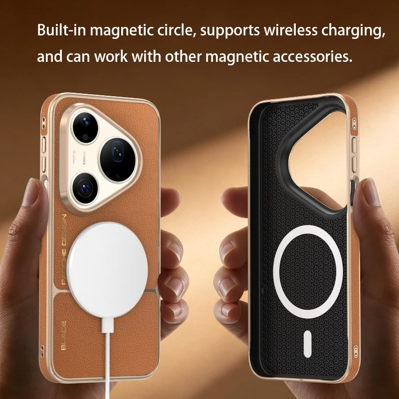 Sleek Delicate Leather Case with Built-in Magnet and Comfortable Grip
