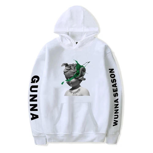 Gunna 긴 소매 풀오버 남녀공용 후드티 운동복, 하라주쿠 스트리트웨어, 미국 래퍼, WUNNA 페인팅 2021 의류, 플러스 사이즈 2