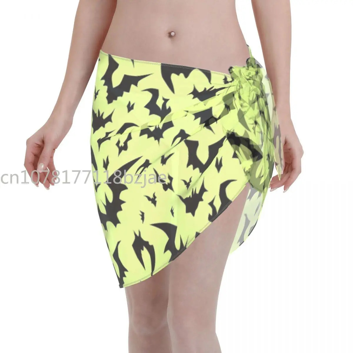 

Шифоновая купальная одежда, стиль Хэллоуин, летучая мышь, Пляжная накидка, женское милое пляжное платье, купальники, бикини, накидки