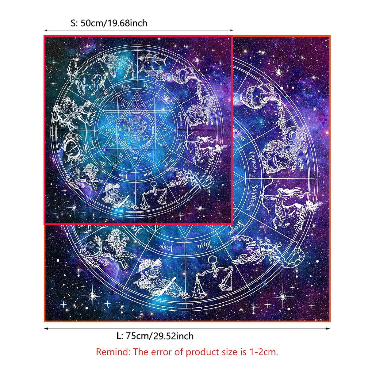 12 Constellations Tarot Card Tablecloth Altar Cloth Sun Moon Starry Sky Tarot Tablecloth For Spread Tarot Reading Cover Decor 4