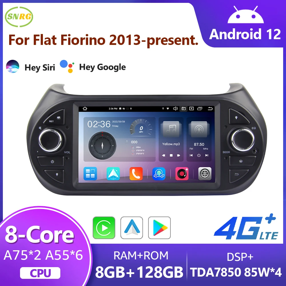 

SNRG Android 12.0 4G+WIFI 8Core 8+128GB Carplay+Android Auto DSP GPS For Fiat Fiorino /Citroen Nemo / Peugeot Bipper Car Radio