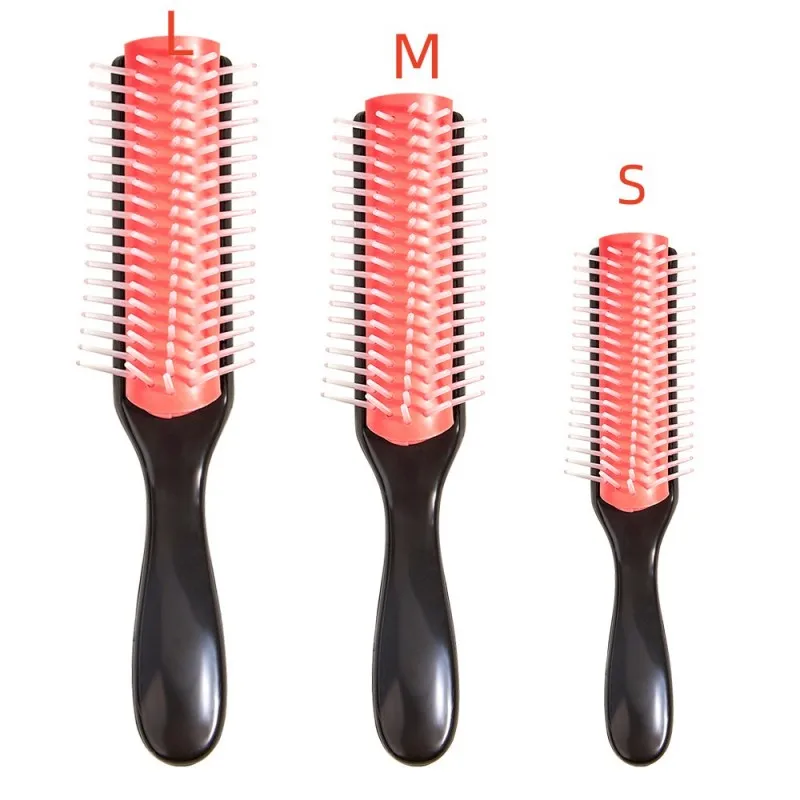 9-Row Detangling Hair Brush Denman Detangler Hairbrush Scalp Massager Straight Wet Comb for Women Men Salon Curly hair brush 4