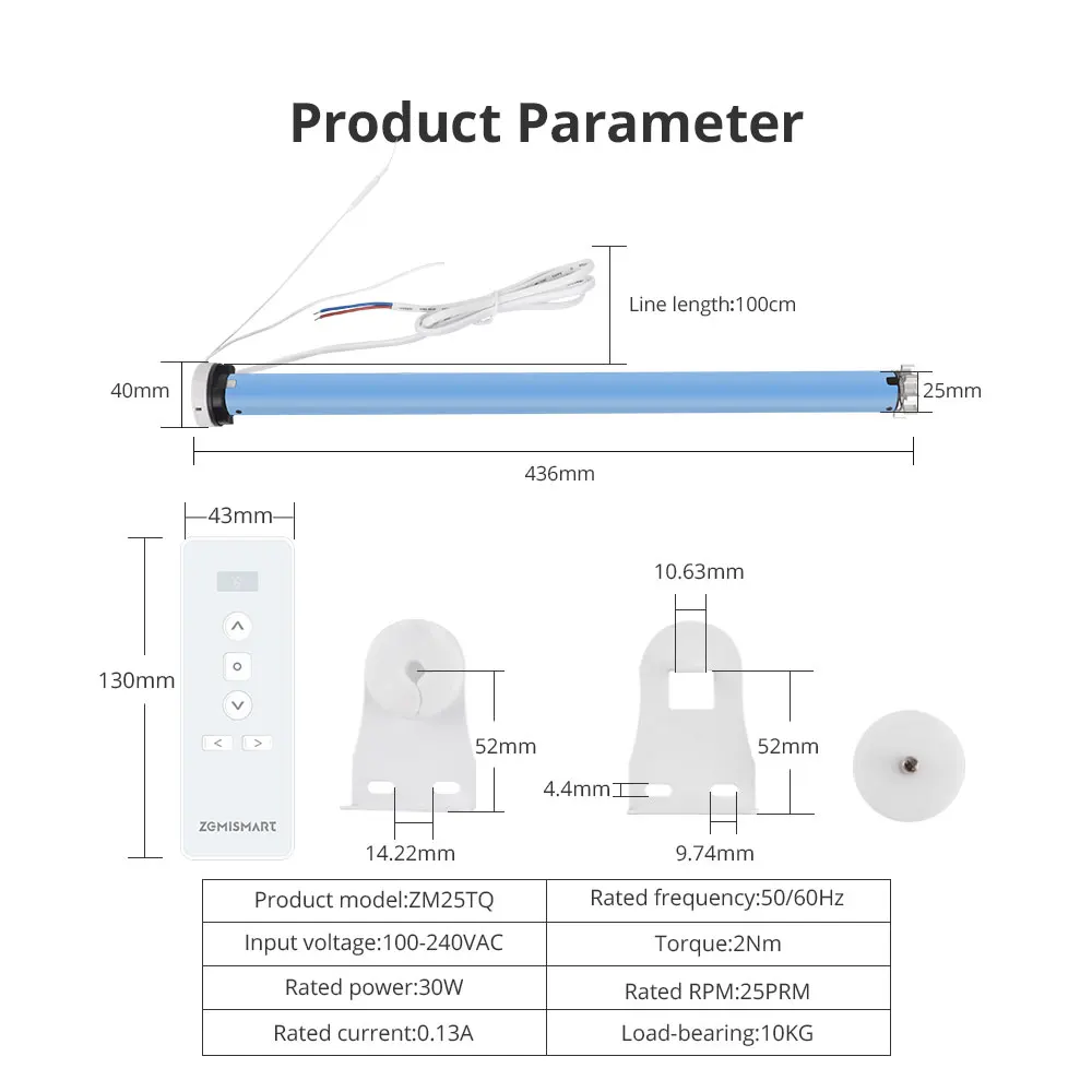 Zemismart Zigbee 2N 스마트 롤러 쉐이드 블라인드 모터(38mm 튜브용)는 Tuya Smart Life App Alexa Google 홈 음성 제어와 함께 작동합니다.