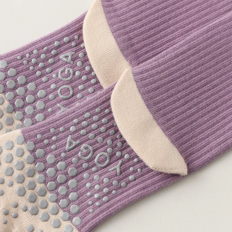 1 Paar Damen Anti-Rutsch-Pilates Fünf-Finger-Socken Frühling Herbst Professionelle Anti-Rutsch-Schwarz-Weiß-Streifen Fünf-Zehen-Silikon-Yoga – Detail 5