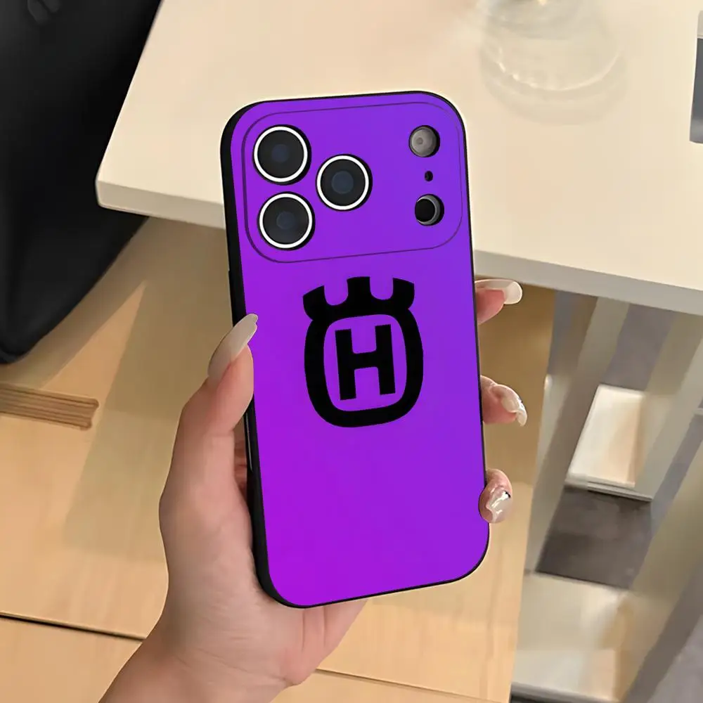 Sleek Black Soft Shell Phone Case Featuring Cool Husqvarna Design