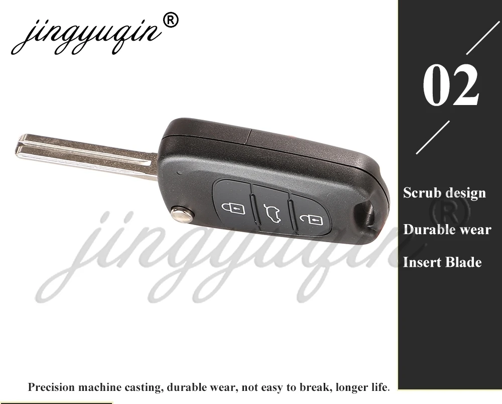 Jingyuqin 433 MhzASK ID46 Flip Auto Schlüssel Fernbedienung Fob für Hyundai i30 2007 2008 2009 2010 2011 2012 2013 Azera 2011 95430-2L600/2L650 – Detail 7