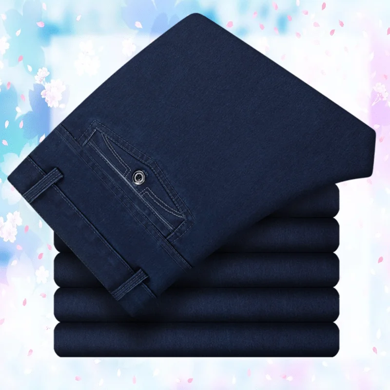 Streetwear Men Fashion Loose Straight Jeans Spring Autumn Big Size Vintage Blue Wide Pants Business Casual Male Denim Trousers