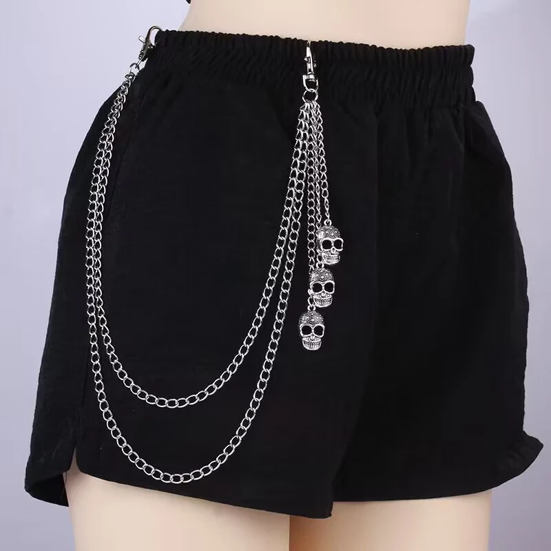 Handmade Doll Keychain Punk Pants Chain Skull Halloween Key Chain Men Women Jean Trouser Biker Chains Harajuku Gothic Jewelry