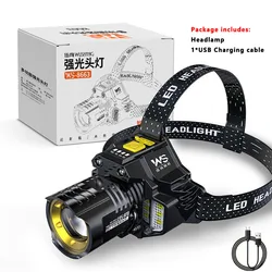 Rechargeable High - Lumen Zoomable LED Headlamp - Outdoor Waterproof Lighting Solution (1pack)