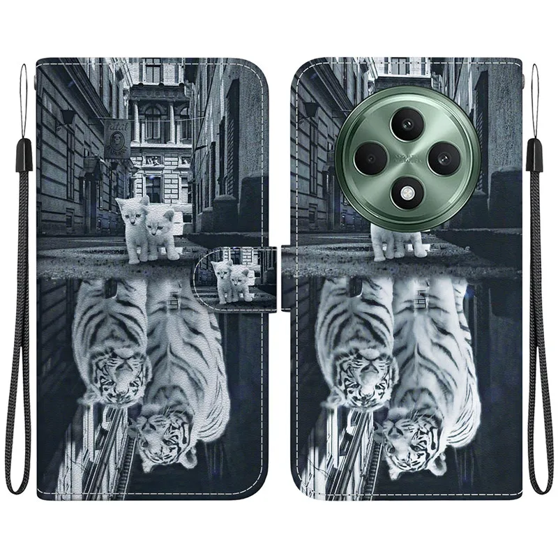 Reno Series Leather Flip Wallet Case with Magnetic Stand and 3D Pattern