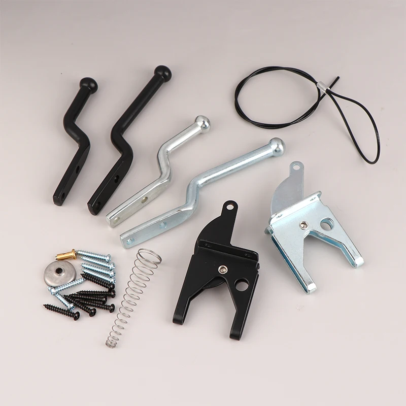 Heavy Duty Black Silver Door Latch Lock Self Locking Gate Catch Weather Protection Auto Door Latches Black Silver Lock door latch