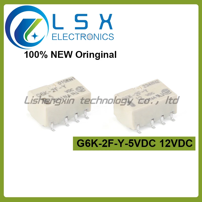 

10PCS/Lot Original genuine G6K-2F-Y-5VDC 12VDC two open, two closed 1A 8 pin SMD signal relay