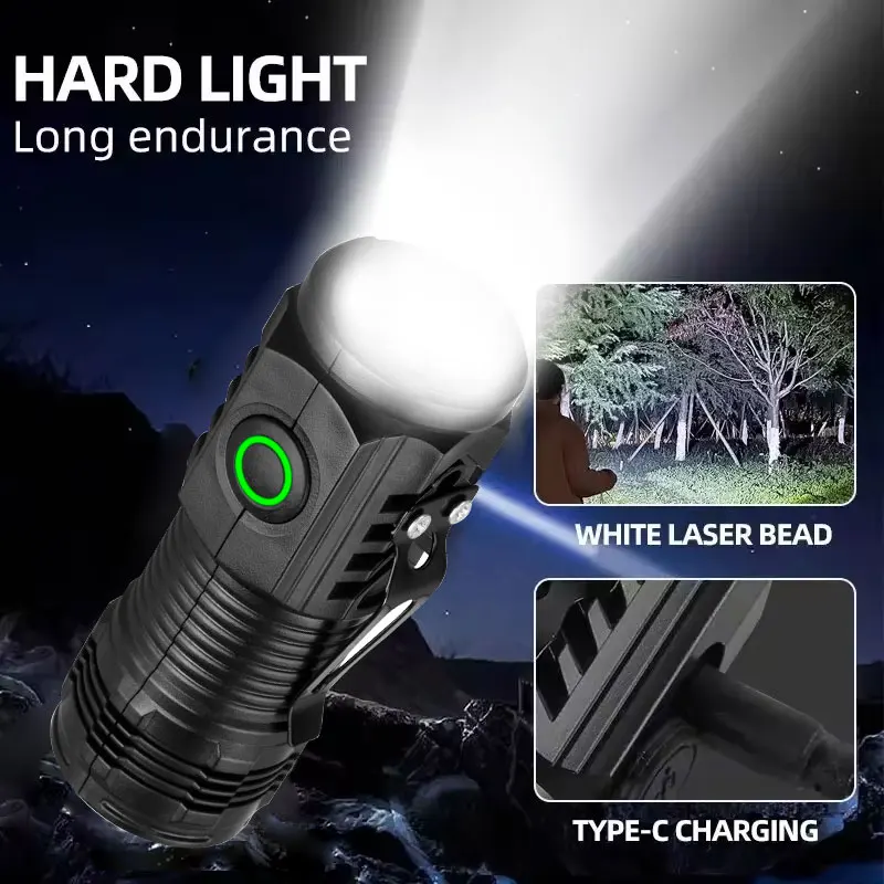 New Ultra Powerful Flashlight 3 Core LED Mini Tactical Flashlight Rechargeable High Power LED Torch Metal Pen Clip Hand Lamp_voghion.com