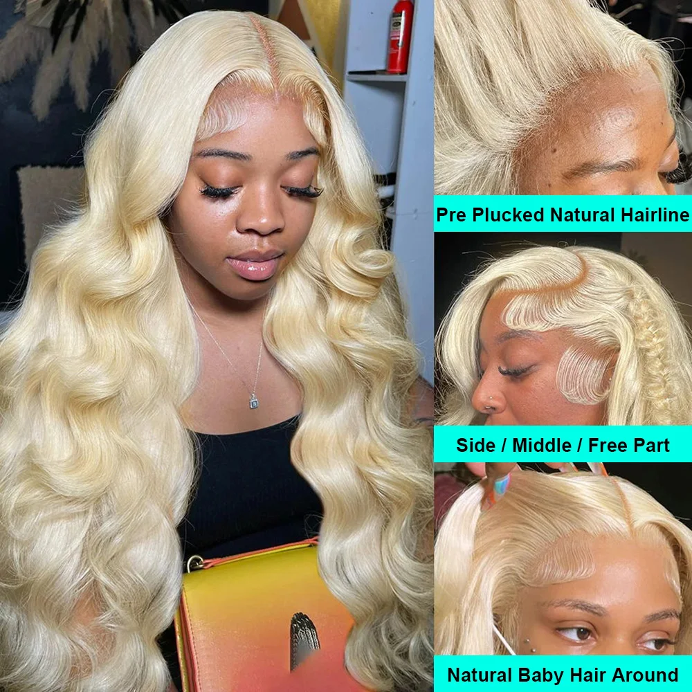 30 36 40 Inch 613 Blonde Wig 250 Density 13x6 HD Lace Frontal Human Hair Wigs Body Wave 13x4 HD Lace Front Wig For Black Women