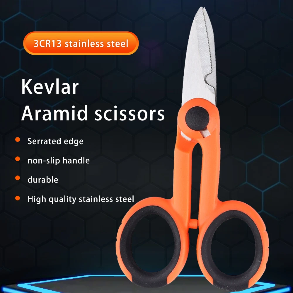 Fiber Optic Kevlar Cutter Scissors Kevlar Aramid Fiber Sharp Scissors Jumper Wire Pigtail Tools Electrician Tool Stainless Steel