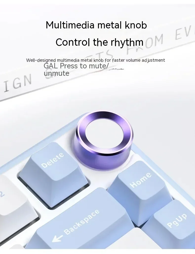RK R75 기계식 키보드 다기능 노브, 3 가지 모드, 다이내믹 RGB 핫 스왑 게임용 키보드 개스킷, PC 게이머 액세서리 선물