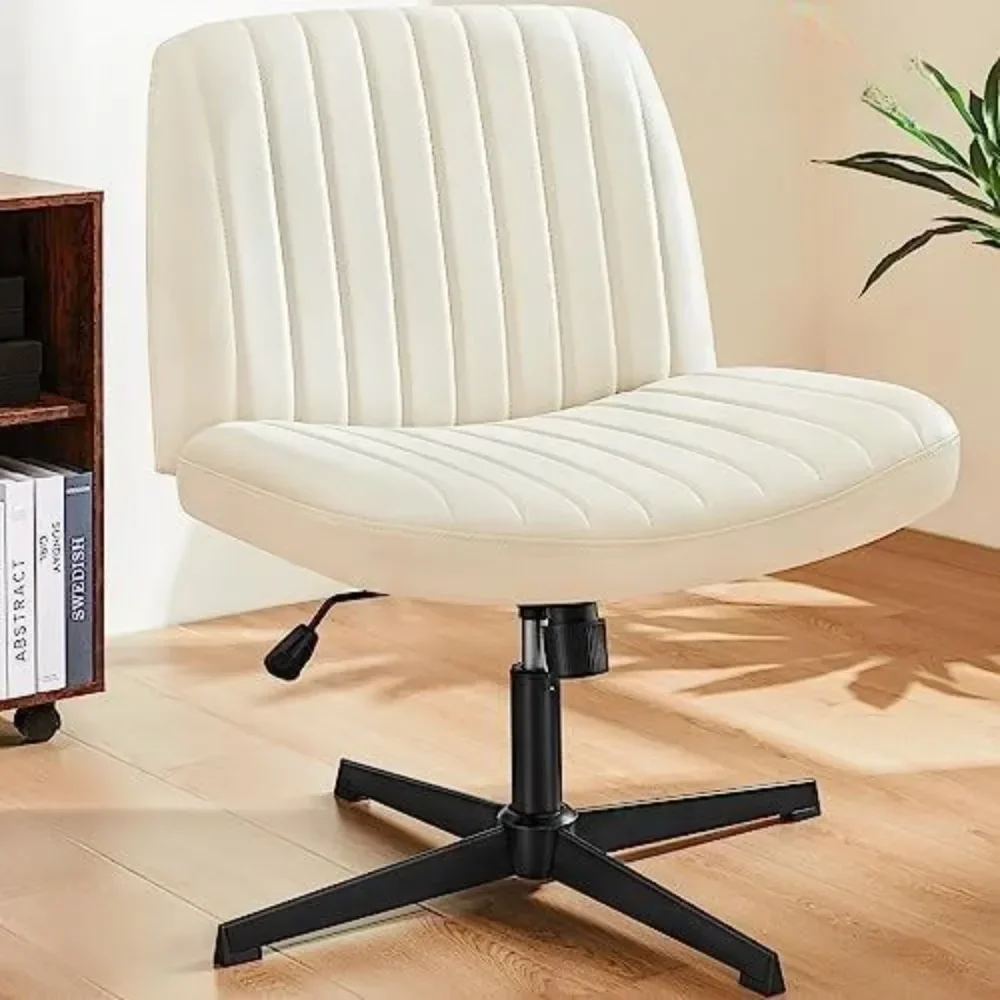 

Office Chair, Armless Desk Chairs, with Wide Seat, Fabric Padded, Modern Swivel Height Adjustable Office Chair