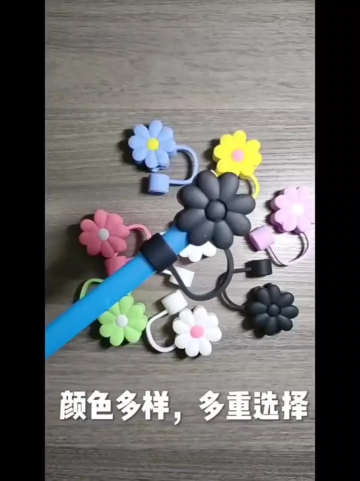 Couvercle De Paille En Silicone Kawaii, 1 Pièce, Bouchon Anti-poussière, Mignon, Pour Gobelet, Breloque, Décoration, 8mm