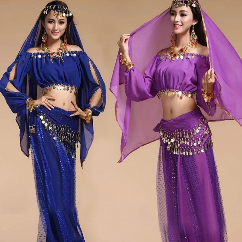 

2020 Oriental Belly Dance Suits for Women Belly Dance Costumes Dance Practice Sexy Design 4 pcs/set