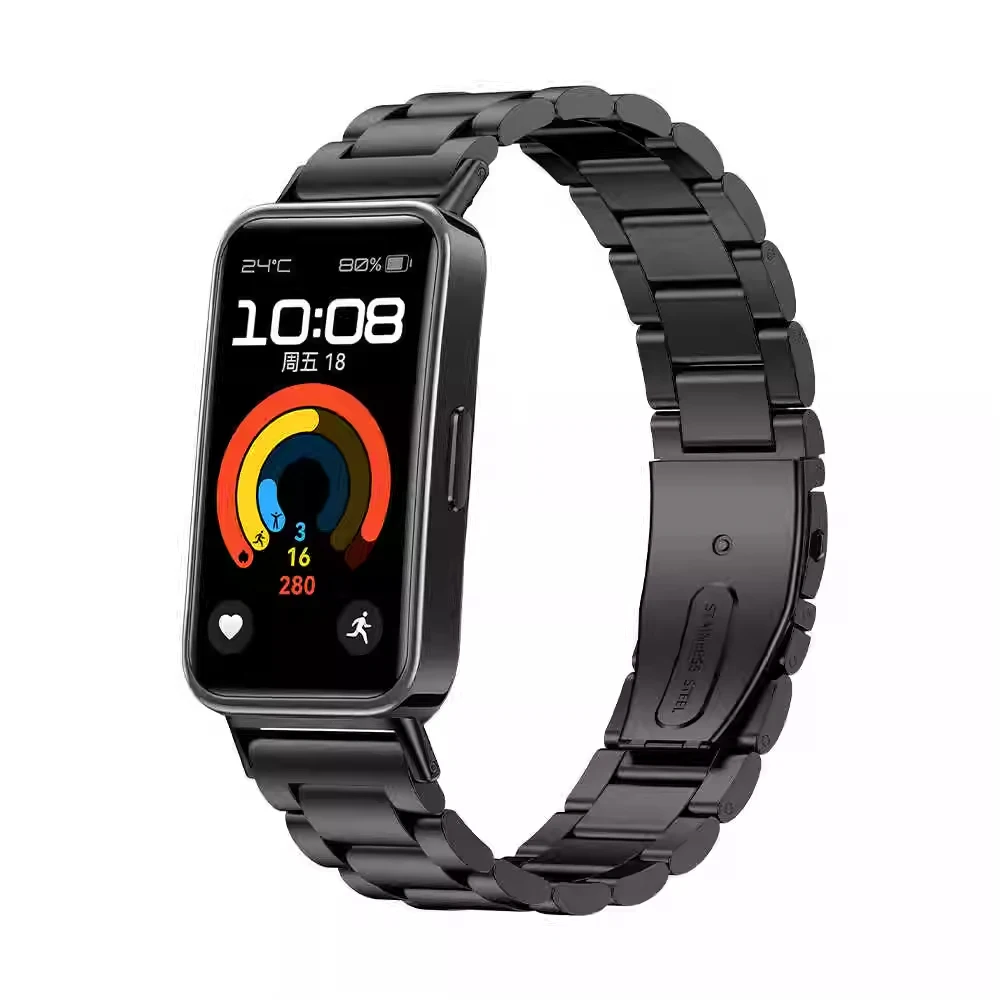 Armband für Huawei Band 10 9 8, NFC-Zubehör, Edelstahl, Metall, Ersatz-Armband, Correa, Huawei Band 10, Uhrenarmbänder – Detail 3
