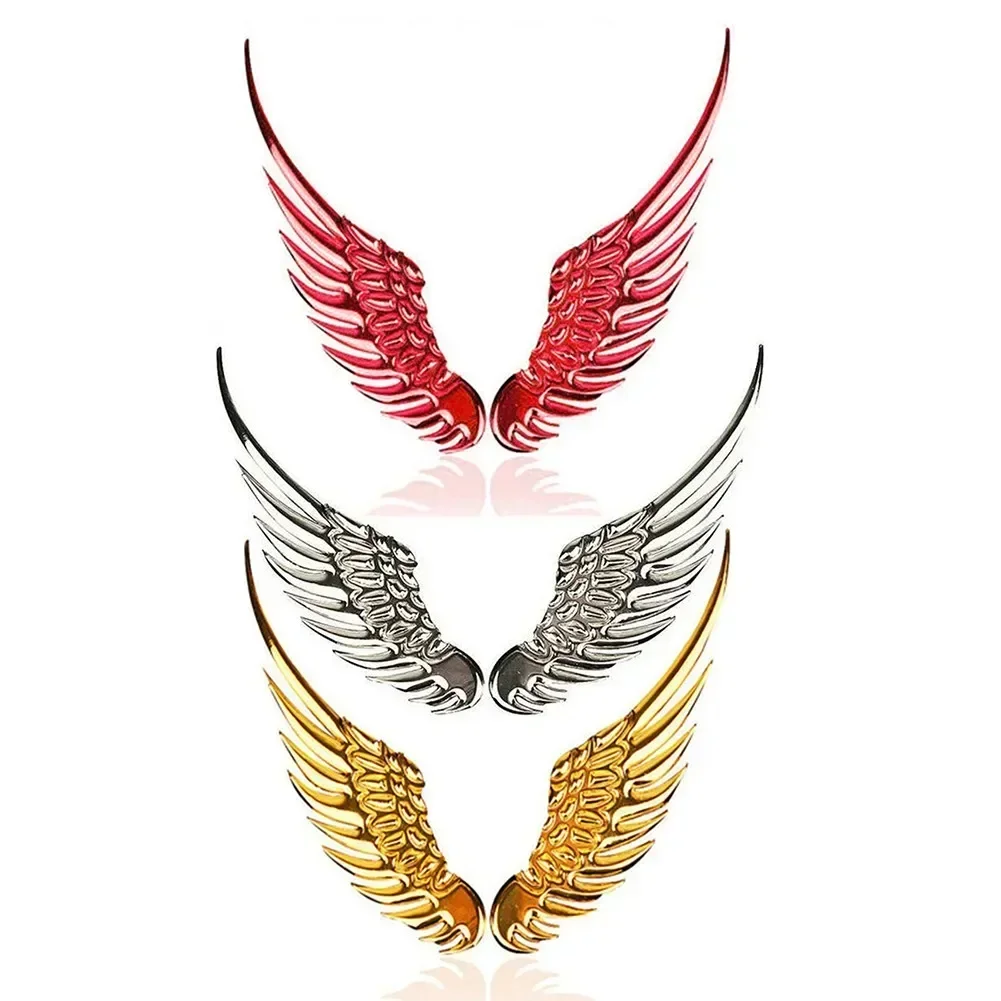 Car Sticker 3D Eagle Angel Wings Badge Style ABS Decals Silver/Gold Exterior Accessories 1pair
