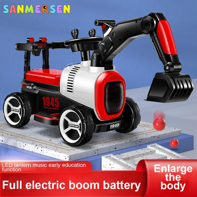 Children'S Four-Wheel Electric Excavator Engineering Vehicle Car Sliding 1-6 Year Male And Female Baby Toy Car With Music Light 1