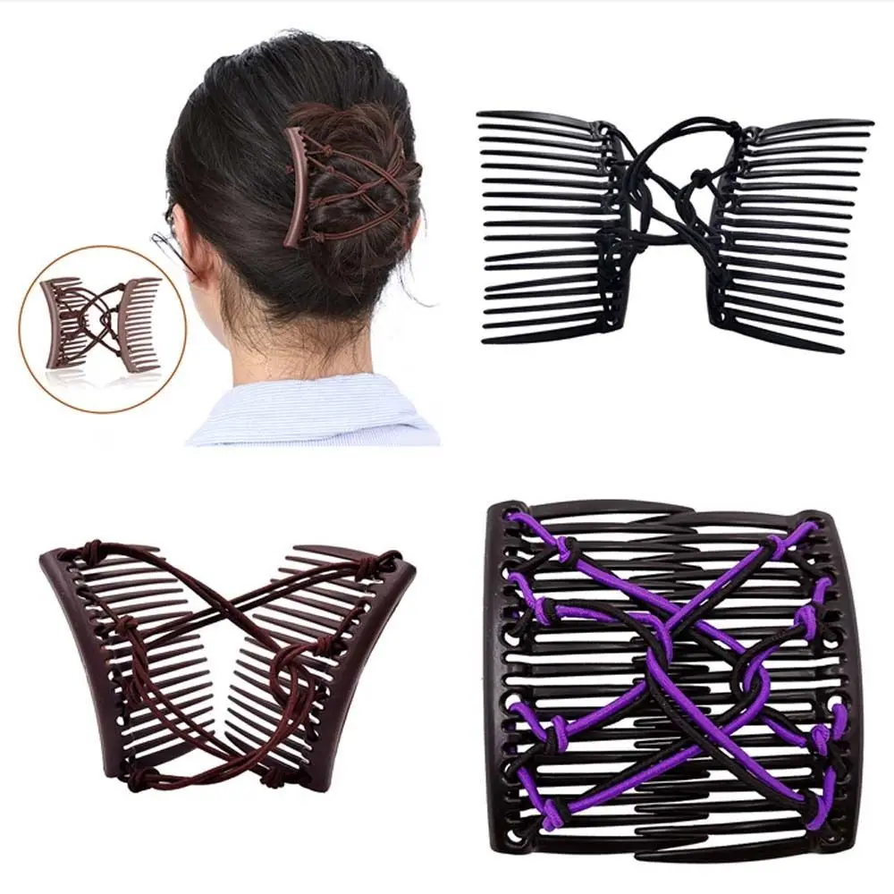 

Strong Hold Hair Hoop Exquisite Barrette Elastic Rope Hairdresser Lazy Comb Elastic Rope Pan Hair Clips Hair Combs