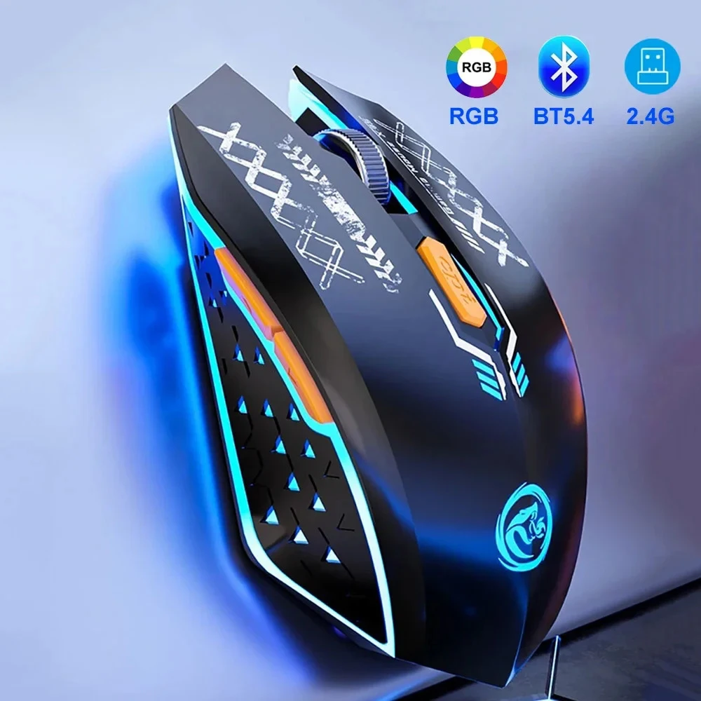 Dual-Mode Wireless Mouse Bluetooth 5.4 2.4G Mouse RGB Backlight Mice 1600DPI Rechargeable Gaming Mouse for PC Tablet Laptop - Image 2