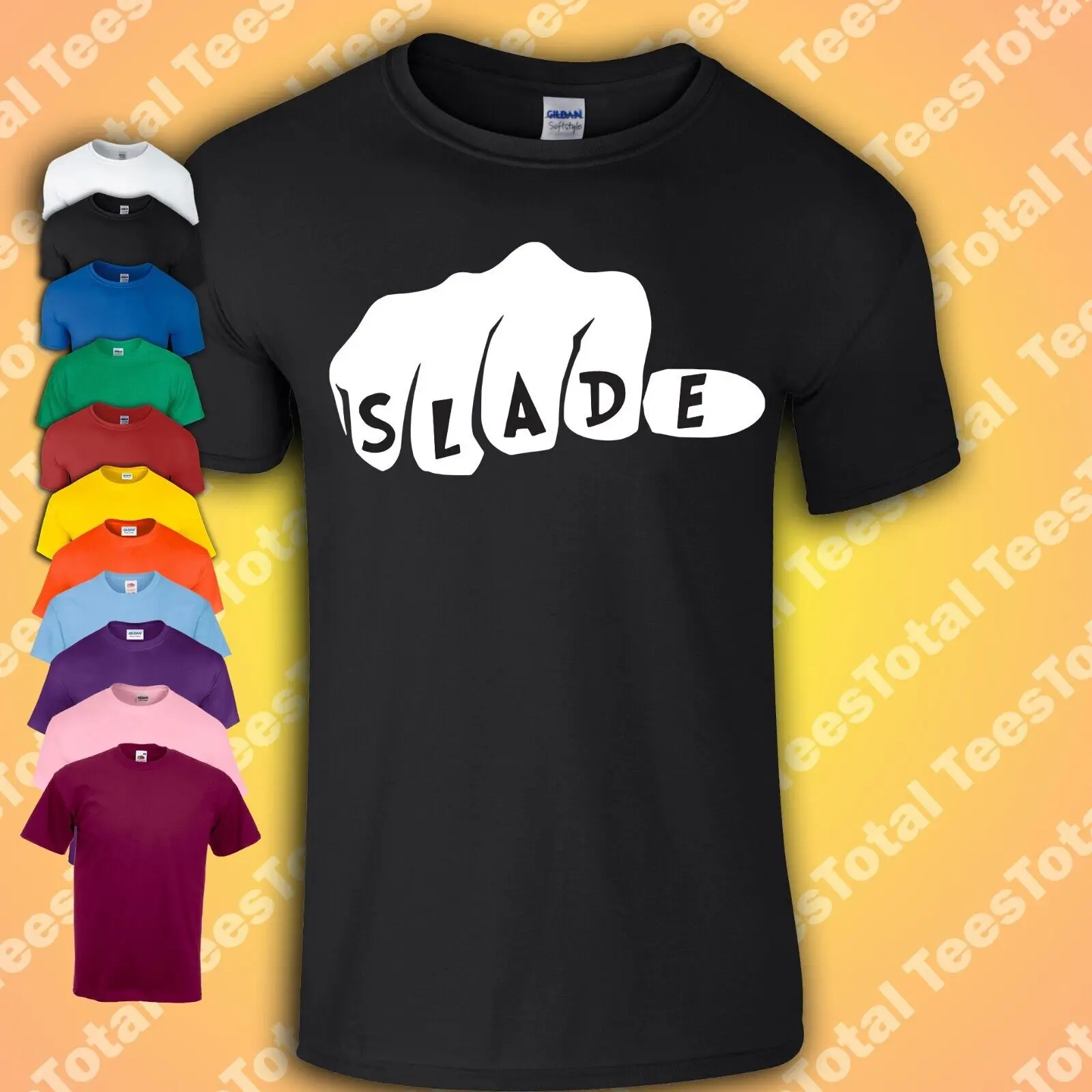 Slade 70'S Glam Rock Band T-Shirt Da Uomo Black Wave Punk T-Rex Bowie Maniche Lunghe