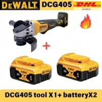 DEWALT DCG405 Meuleuse d'angle à tête plate 125 mm, machine à découper, outil sans fil 18 V, batterie lithium, outils sans balais 6
