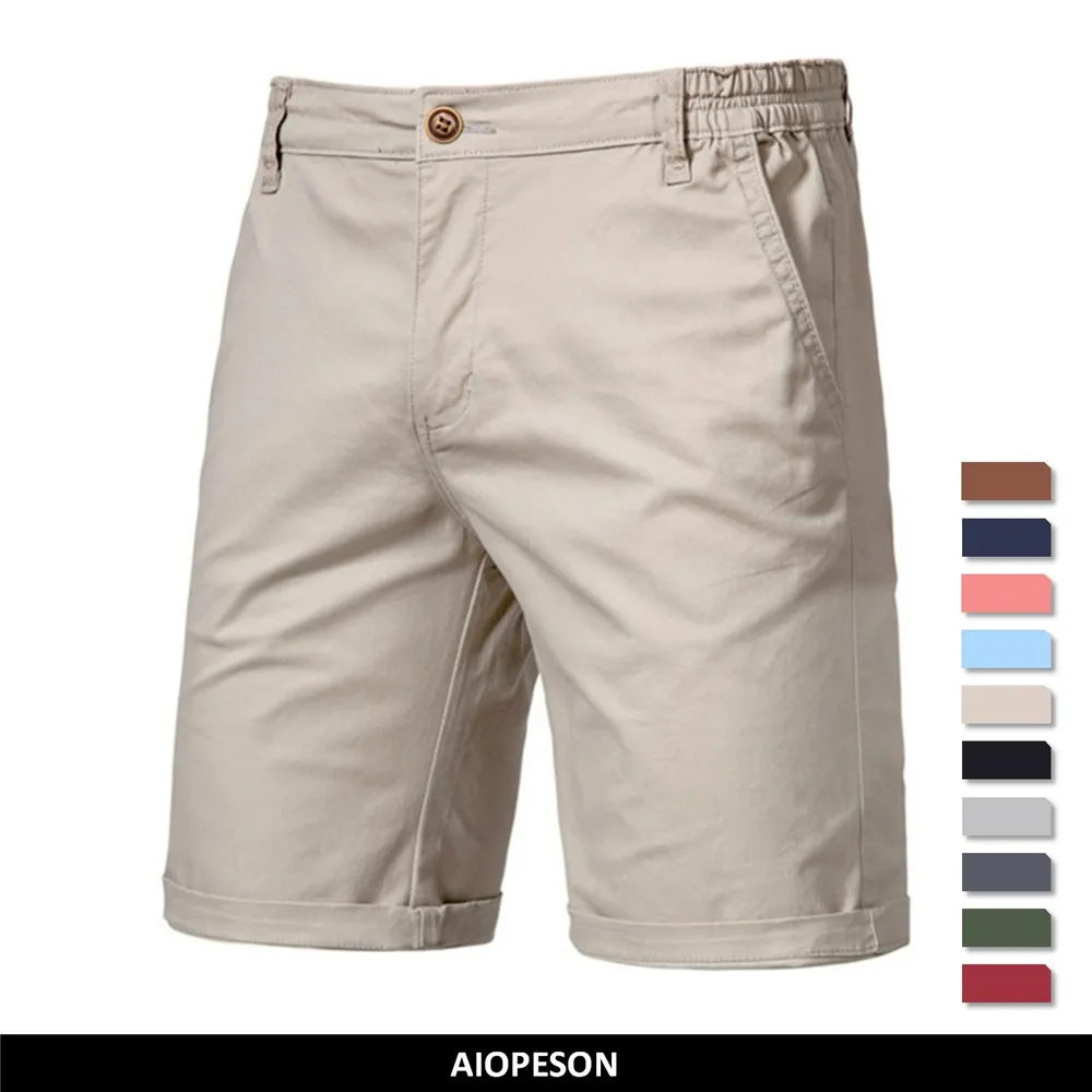 Mens Shorts Elastic Waist Cotton Beach Shorts Men Summer Short