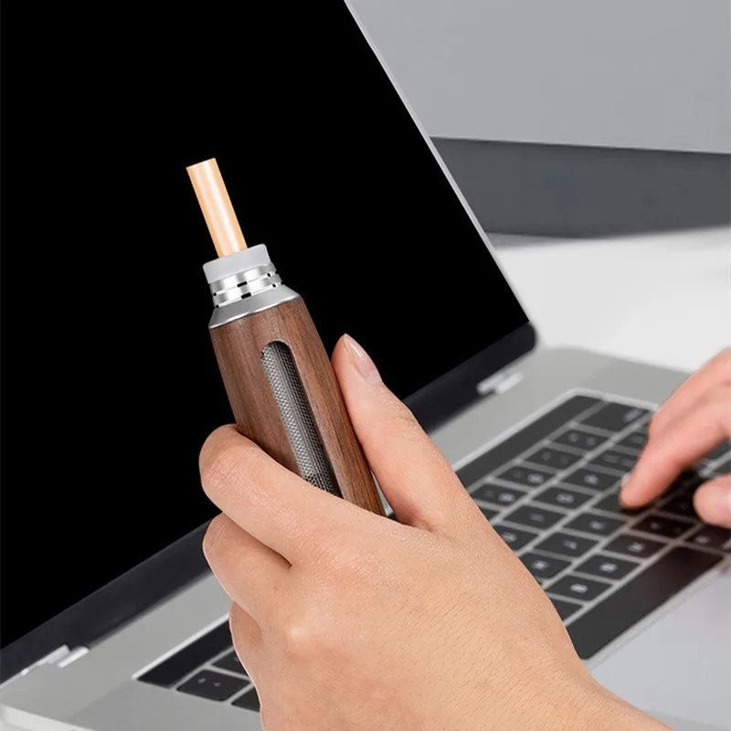 Wood Ashtray Pocket Cigar Ash Tray Soot Cover Portable Ashtray For Car Smoking Accessories With Velvet Bag and Cleaning Brush portable ashtray,cigarettes ashtray,wood ashtray