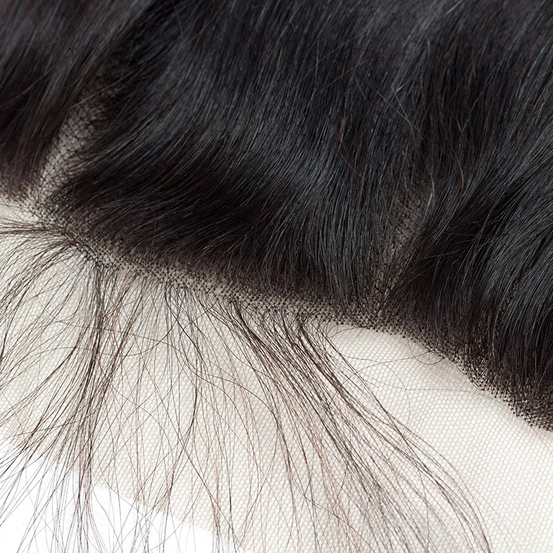 20 Inch 13x4 Lace Frontal Raw Indian Hair Pre-Plucked With Baby Hair Full End Human Ear To Ear Lace Front Natural Color