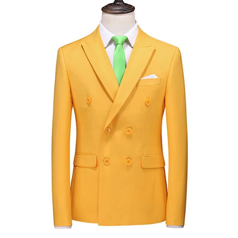 Classic Black Blazers Jacket Large Size 6XL Men Double-Breasted Formal Suit Coats Men's Slim Fit Wedding Dress Tops men suits jackets