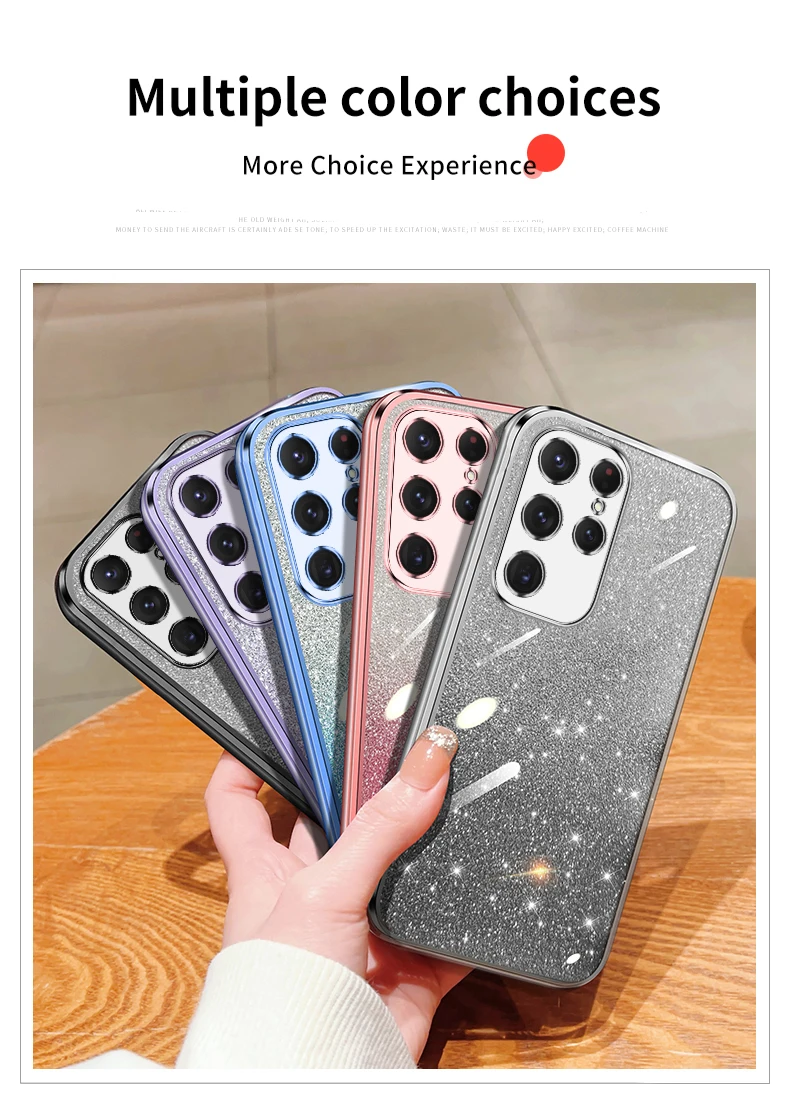 Gradient Glitter Electroplated Case For Samsung Galaxy S24 S23 S22 S21 S20 FE Plus Note 20 Ultra Soft TPU Silicone Back_voghion.com