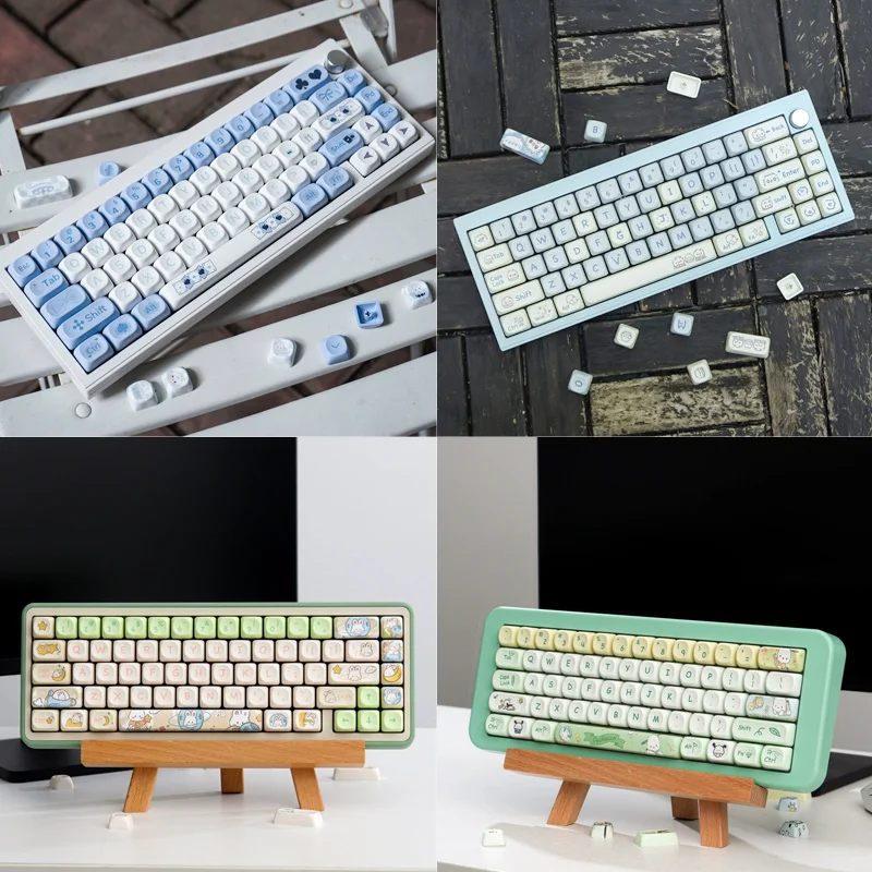 

GMK Alice Rabbit/Space Rabbit/Cute dog/Cute Cat PBT Keycaps Dye Sublimation Moa Profile For Game Mechanical Keyboard Hot Caps