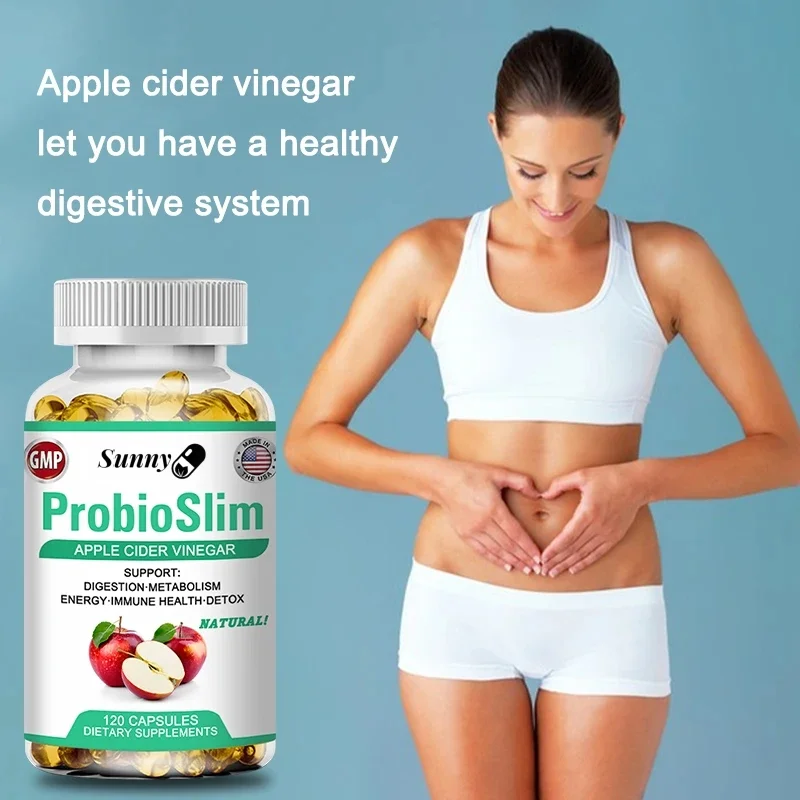 Organic Apple Cider Vinegar Capsules Healthy Weight Management, Digestion, Detoxification and Immunity Relieve Gas and Bloating